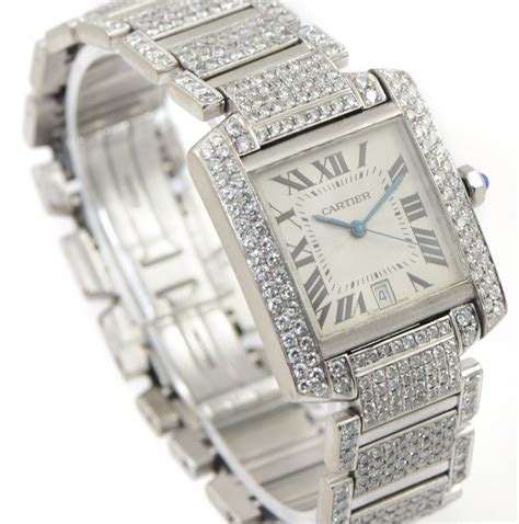 cartier tank francaise with diamonds|cartier tank francaise large gold.